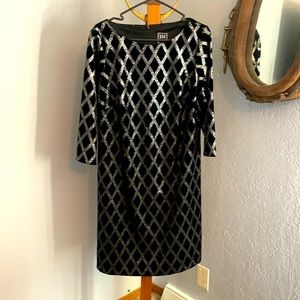 Stunning Slimming Black and Silver Dress